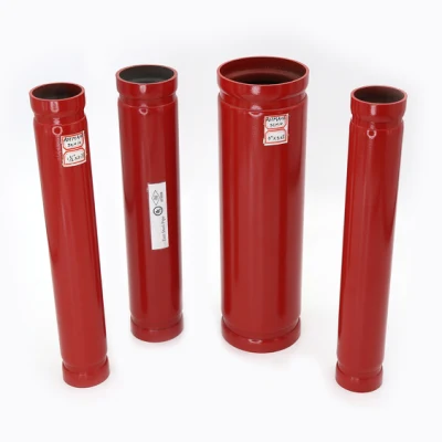 Tubos de acero para rociadores de protección contra incendios Sch40 Pintura roja ASTM A795 / A53 Rociador contra incendios Tubo de acero al carbono sin costura ranurado